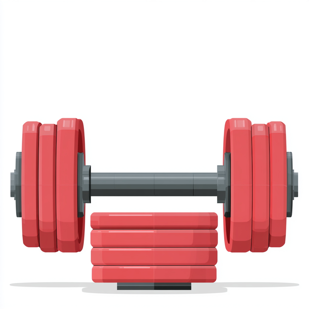 Colorful barbell with red weight plates fitne, barbell clipart