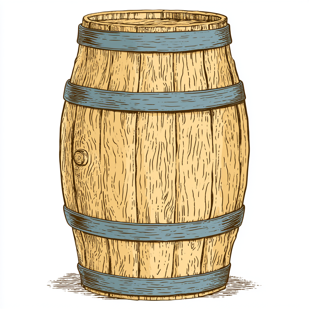 Whiskey barrel illustration vintage wooden cas, barrel clipart