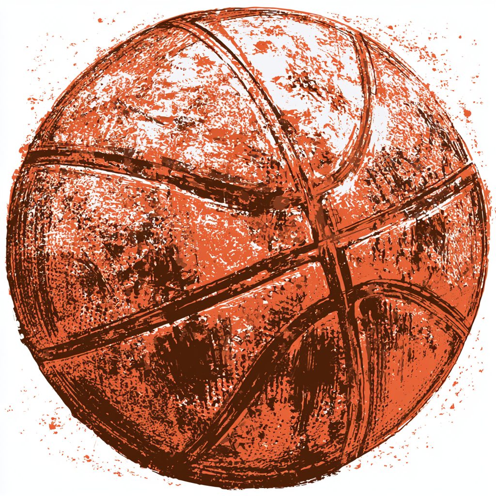 Vintage textured basketball ball illustrat, basketball clipart
