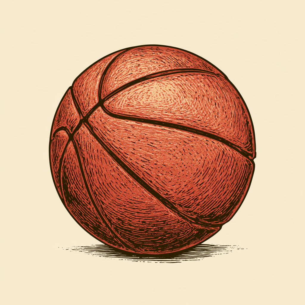 Vintage textured basketball ball illustrat, basketball clipart