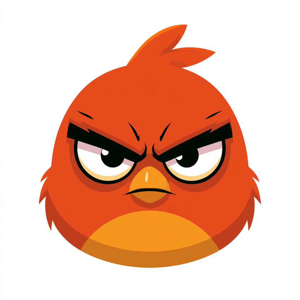 Cartoon bird beak front view bright orange color, beak clipart