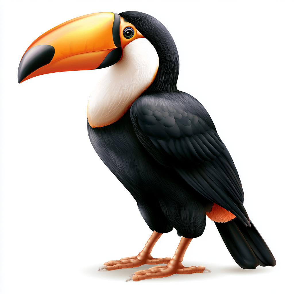 Colorful toucan beak side view with orange yello, beak clipart
