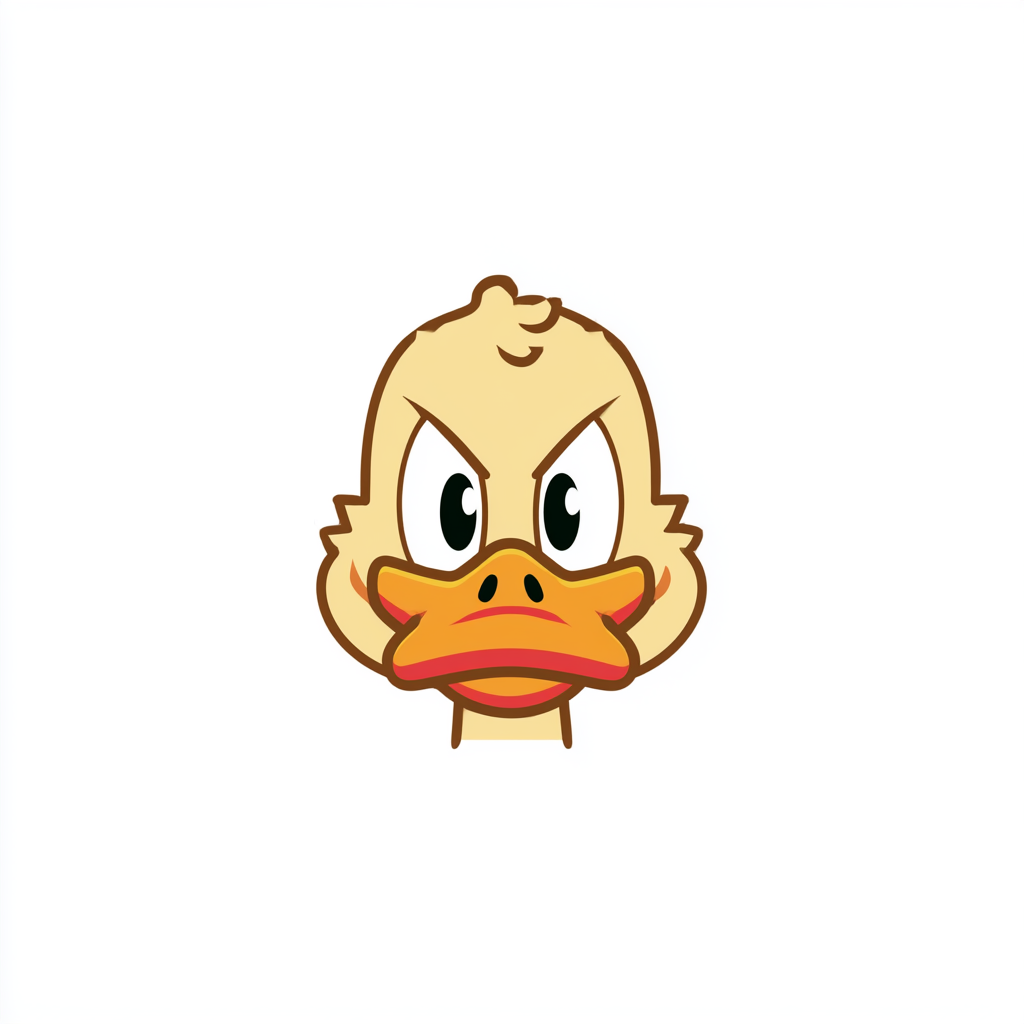 Duck beak with rounded shape yellow orange color, beak clipart