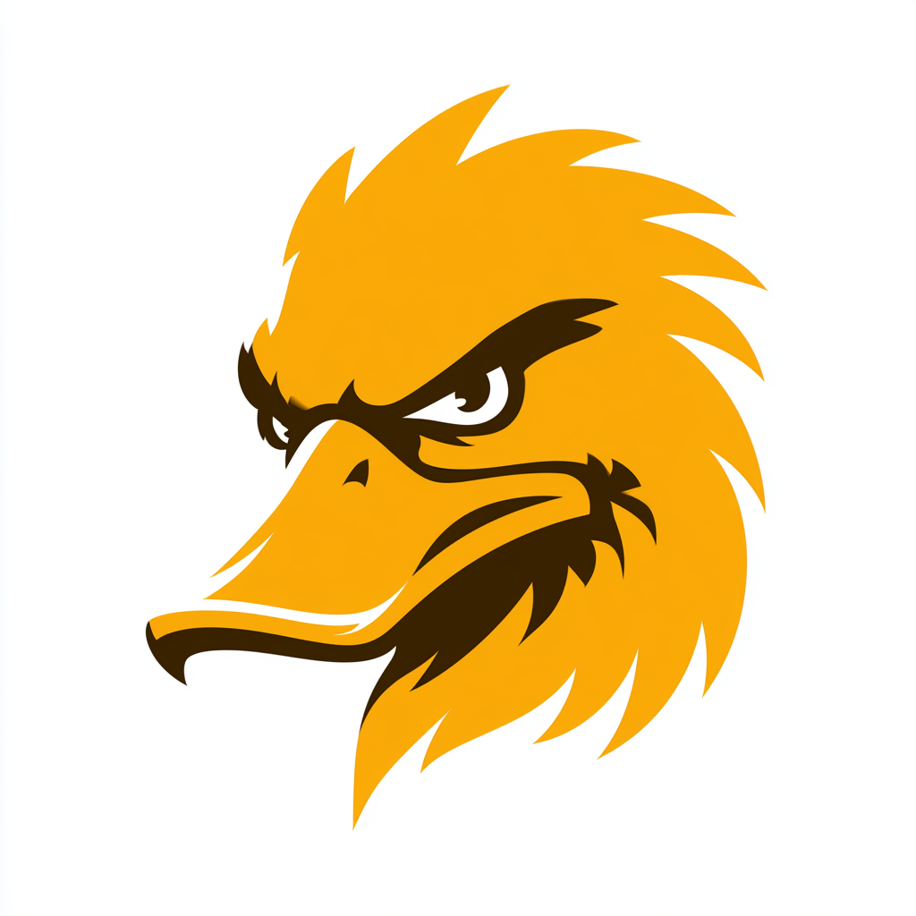 Duck beak with rounded shape yellow orange color, beak clipart