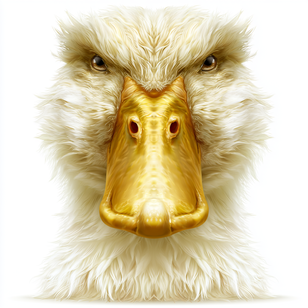 Duck beak with rounded shape yellow orange color, beak clipart
