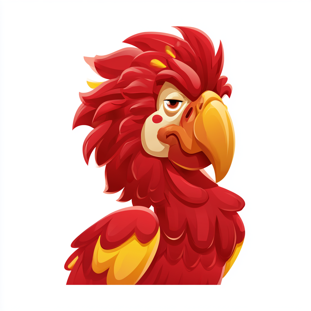 Parrot beak close up with red and yellow colors, beak clipart
