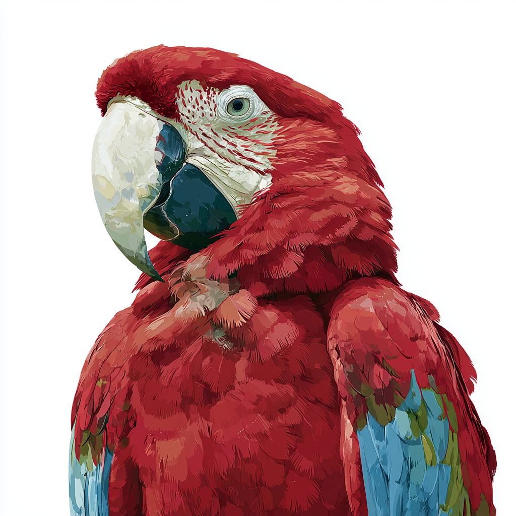 Parrot beak close up with red and yellow colors, beak clipart