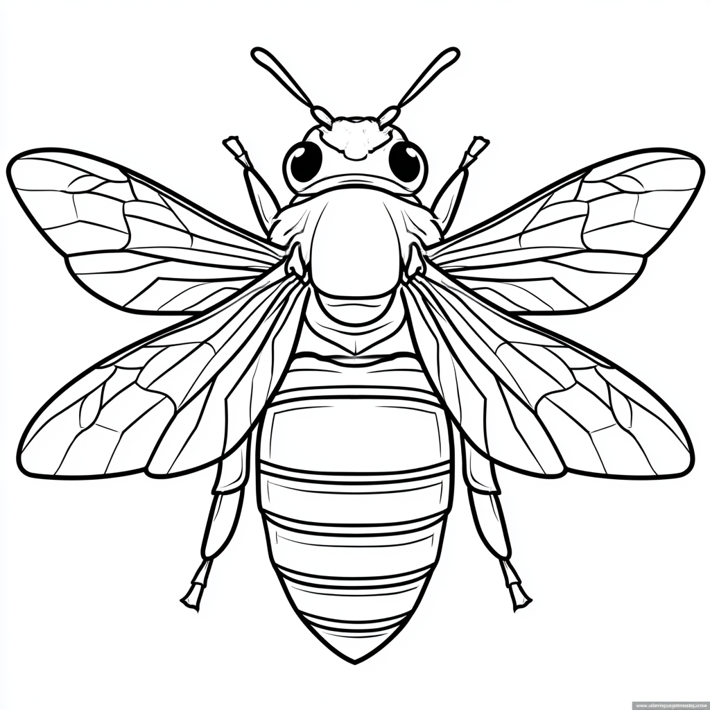 Black and white bee outline printable coloring pa, bee clipart