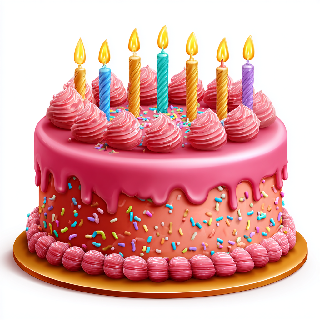 Colorful birthday cake with candles and, birthday cake clipart