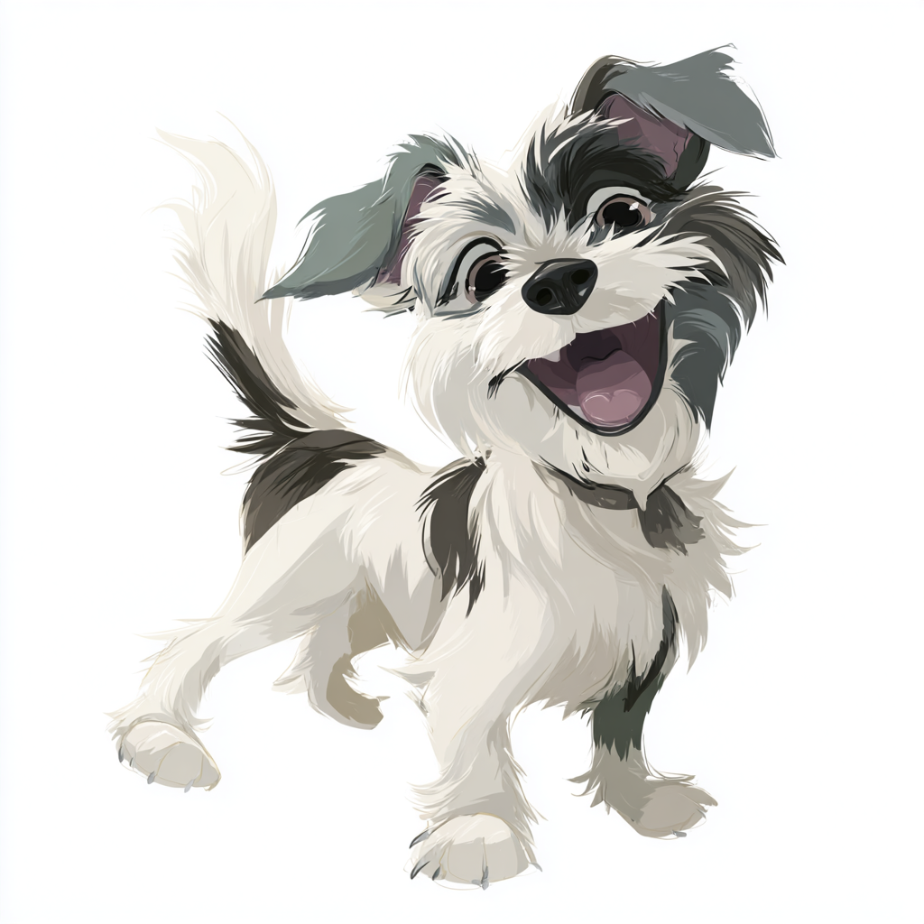 Happy dog with wagging tail cute cartoon vector, dog clipart