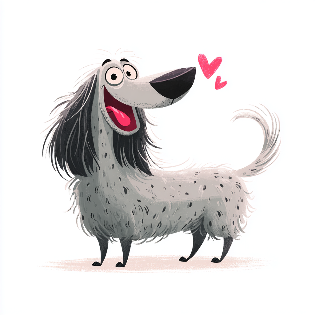 Happy dog with wagging tail cute cartoon vector, dog clipart