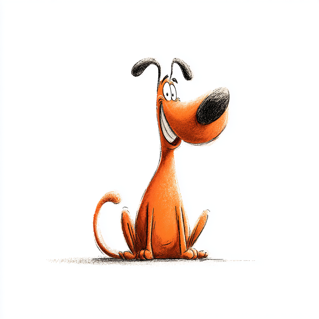 Happy dog with wagging tail cute cartoon vector, dog clipart
