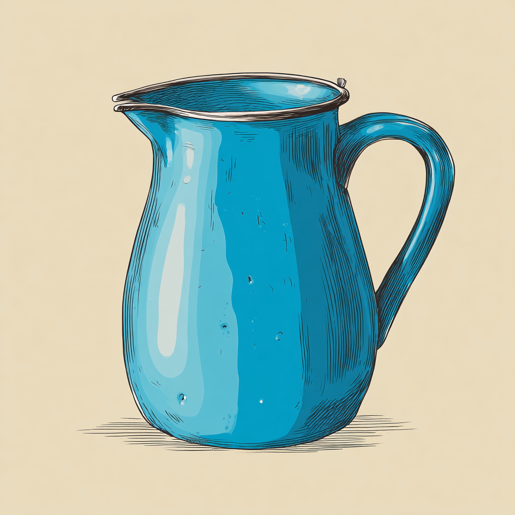 Old fashioned metal water jug vintage pitcher car, jug clipart