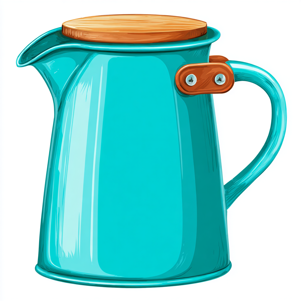 Old fashioned metal water jug vintage pitcher car, jug clipart