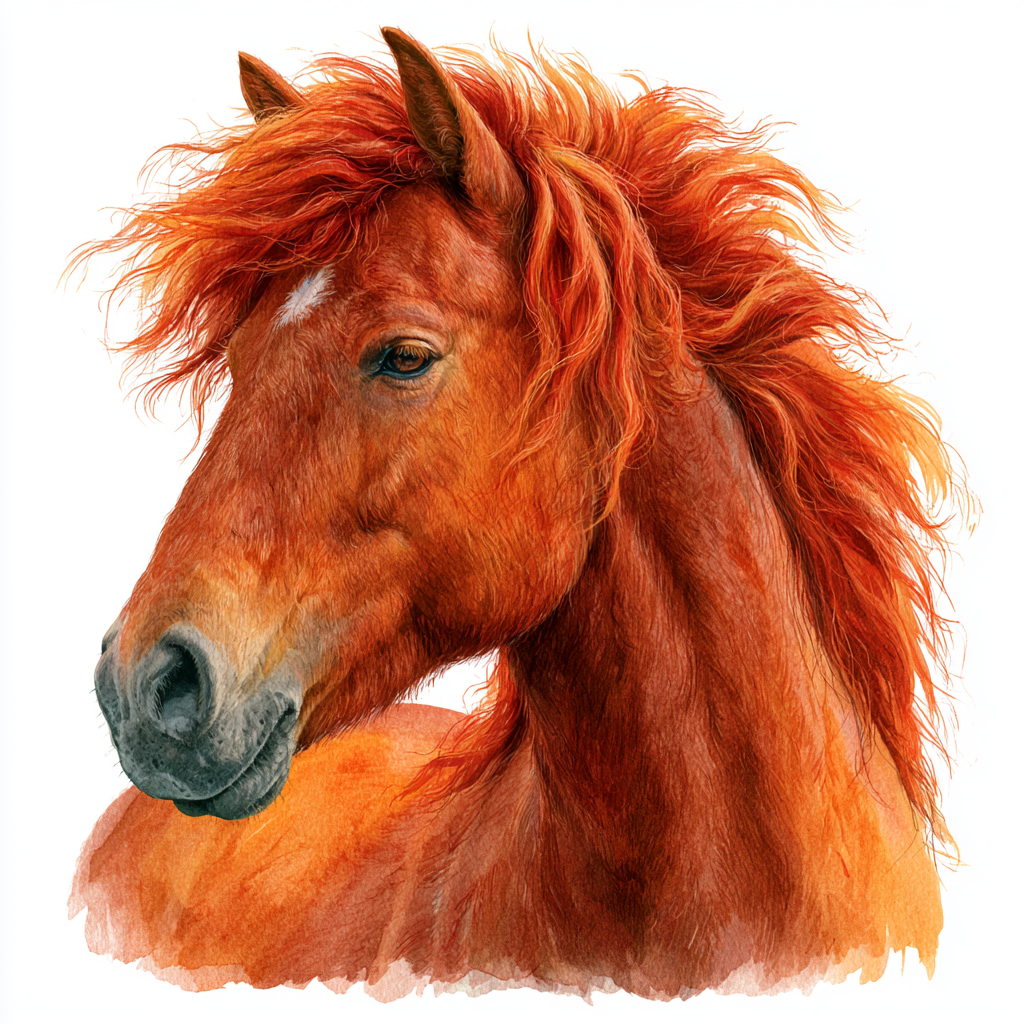 Horse mane flowing in the wind realistic colorfu, mane clipart