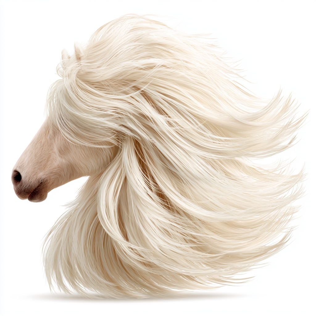 Horse mane flowing in the wind realistic colorfu, mane clipart