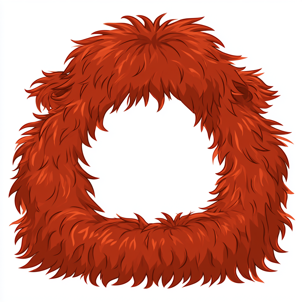 Lion mane frame with empty circular center color, mane clipart