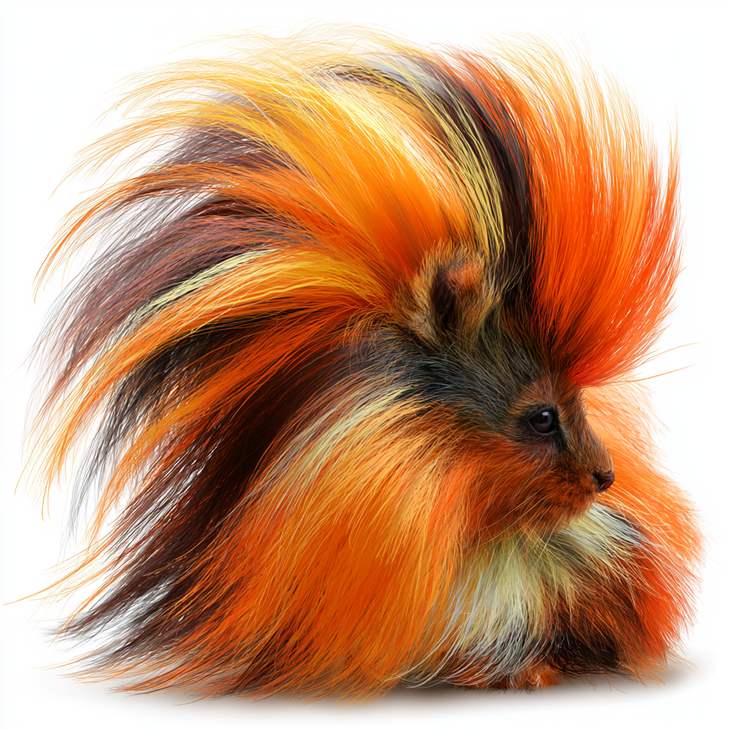 Lion mane with fluffy orange and brown fur color, mane clipart