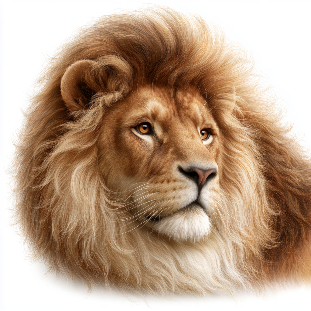 Majestic lion head with detailed mane colorful, mane clipart