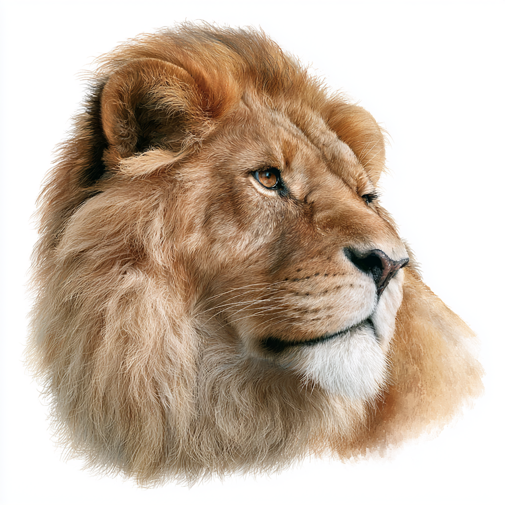 Majestic lion head with detailed mane colorful, mane clipart