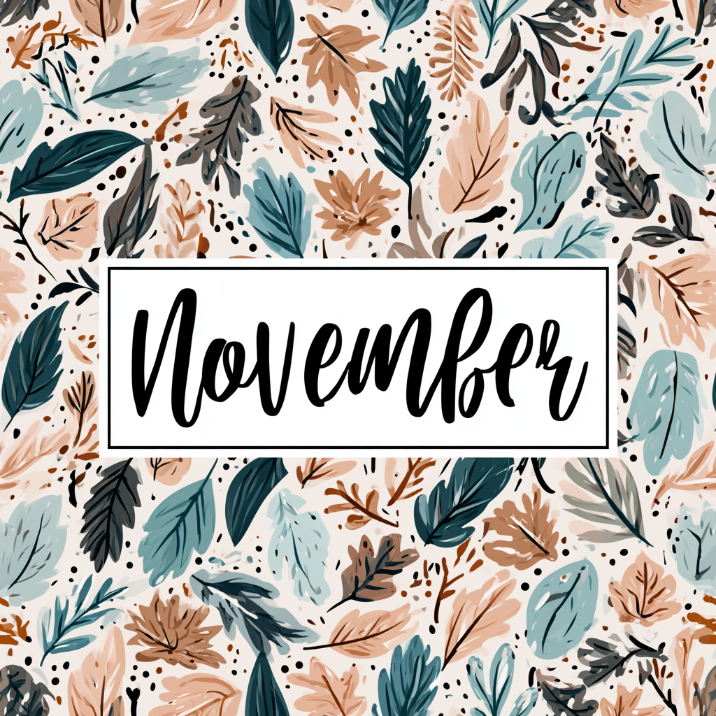 November fall leaves elegant colorful vector, november clipart