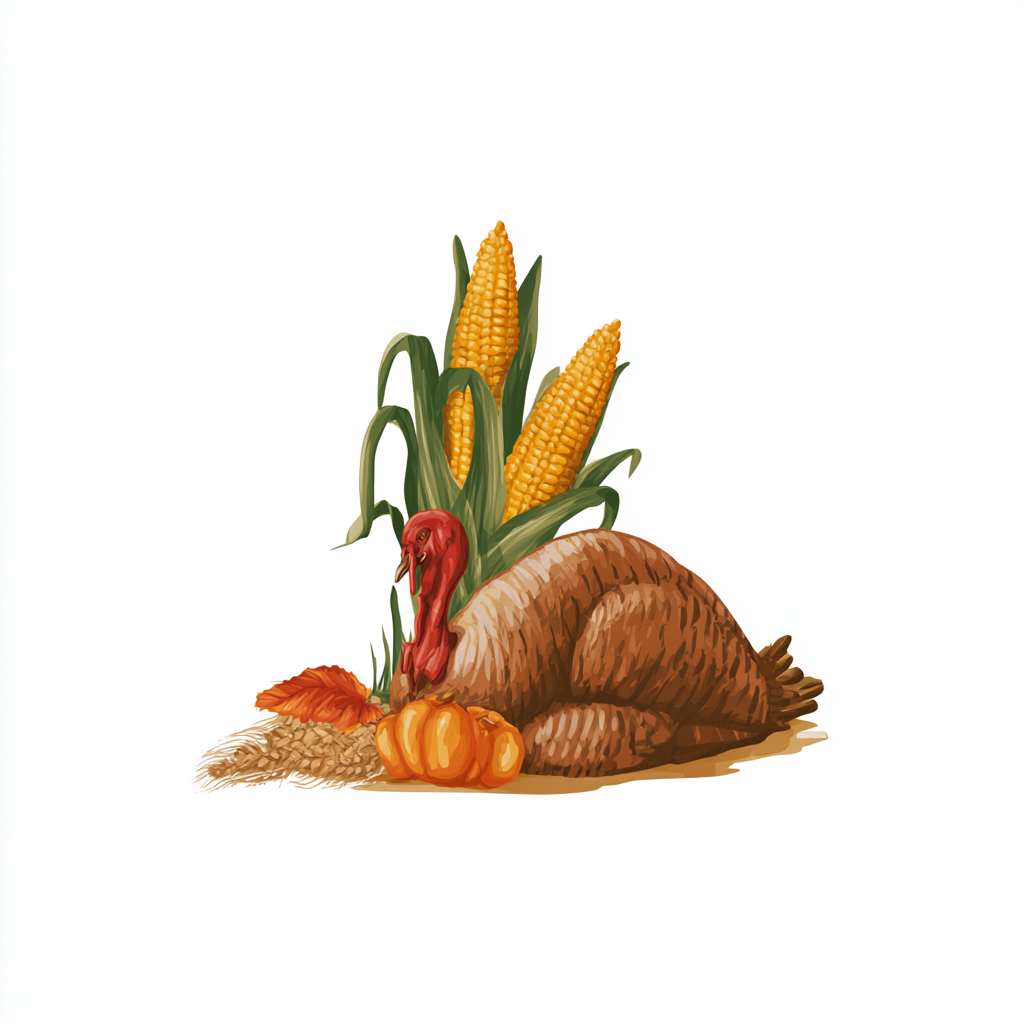 Thanksgiving theme with turkey colorful vect, november clipart