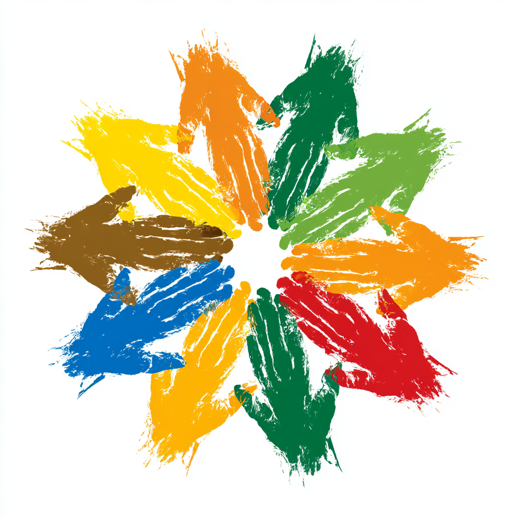 Community outreach hands colorful people hel, outreach clipart