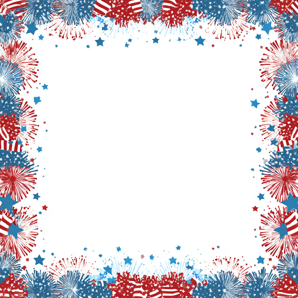 July fourth border with stars and st, patriotic border clipart