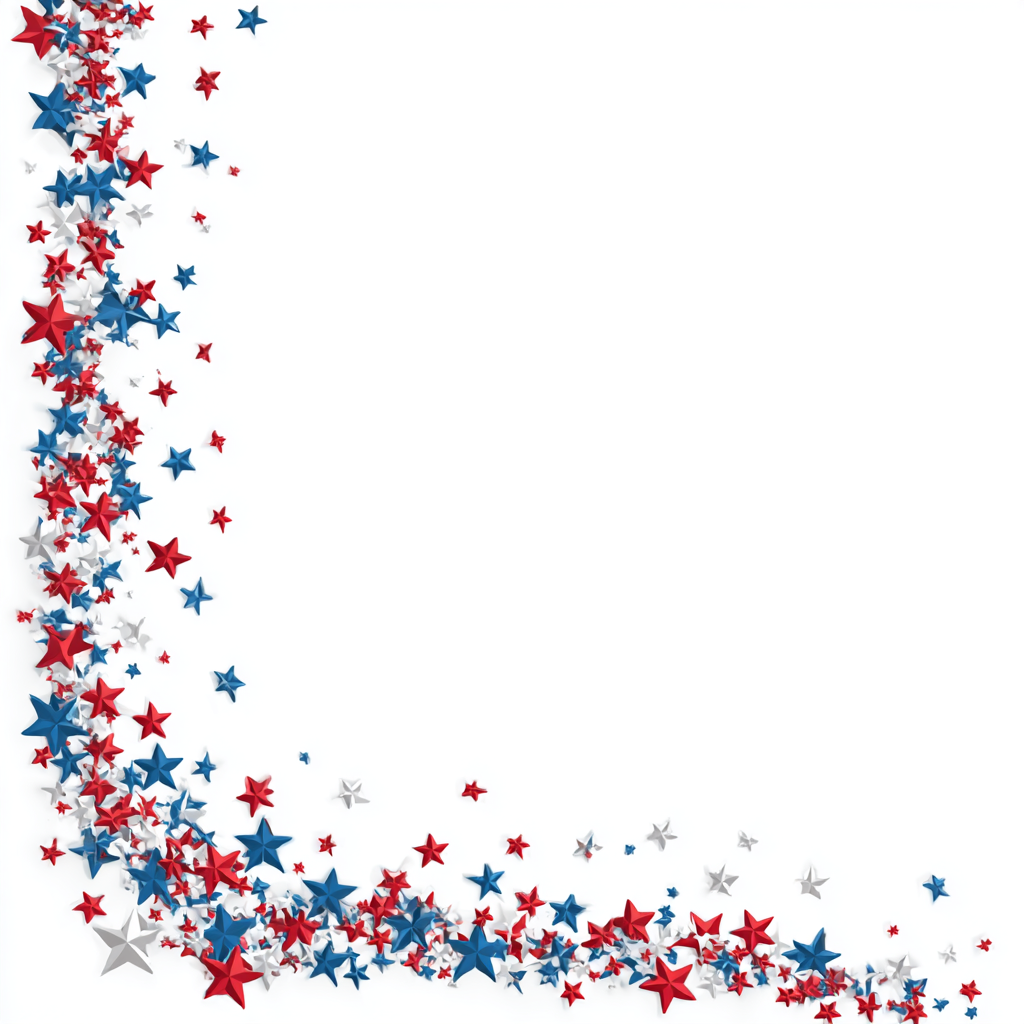 Patriotic corner border with red whi, patriotic border clipart