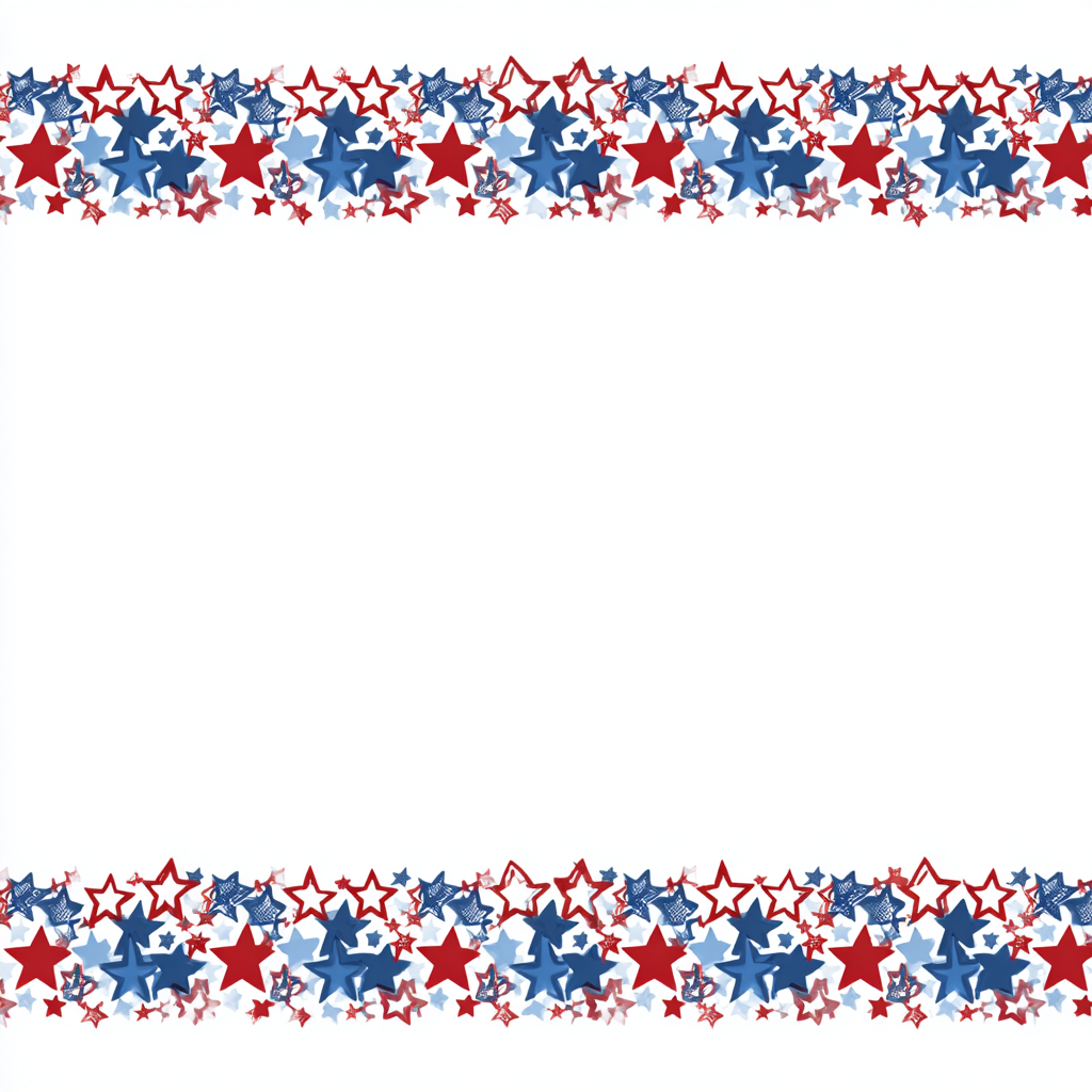 Usa flag themed border with stars an, patriotic border clipart
