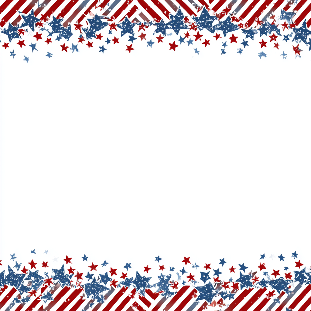 Usa flag themed border with stars an, patriotic border clipart