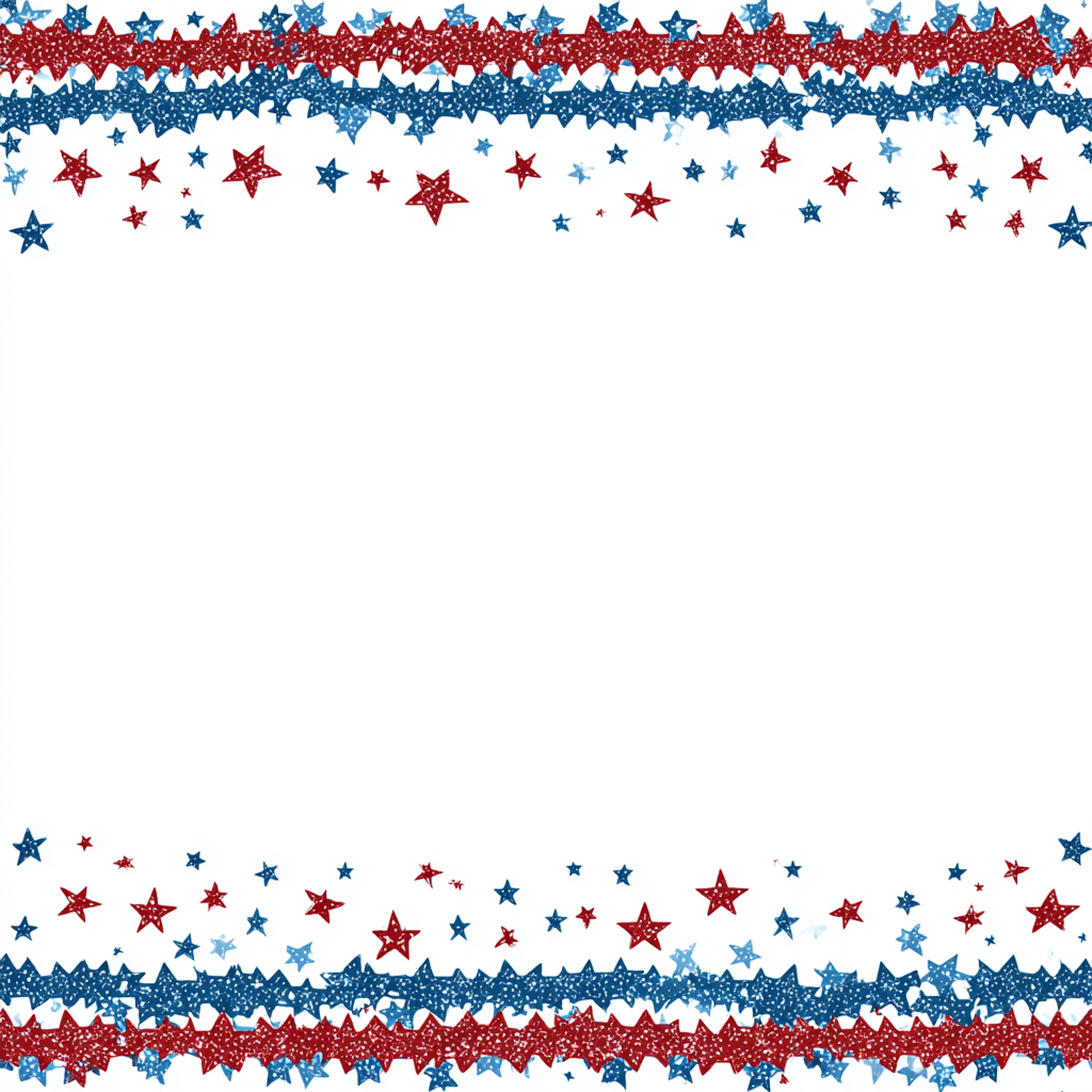 Usa flag themed border with stars an, patriotic border clipart