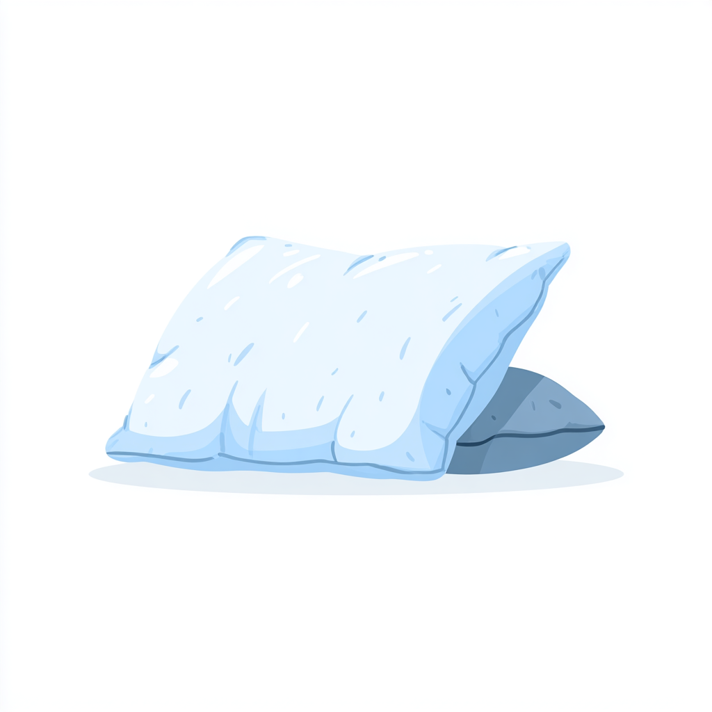 Blue pillow with rounded corners and soft shad, pillow clipart