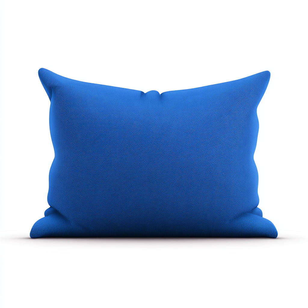 Blue pillow with rounded corners and soft shad, pillow clipart