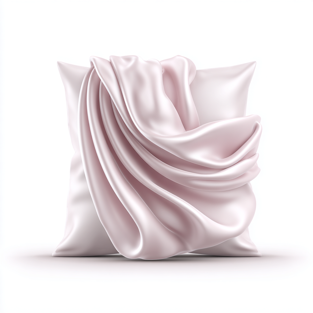 Pink decorative pillow with soft fabric folds, pillow clipart