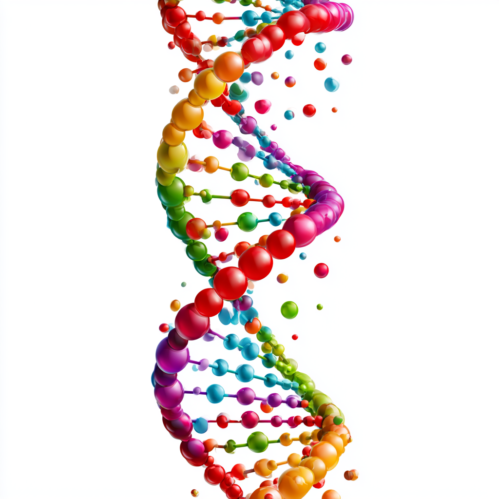 DNA double helix with colorful molecules clea, science clipart