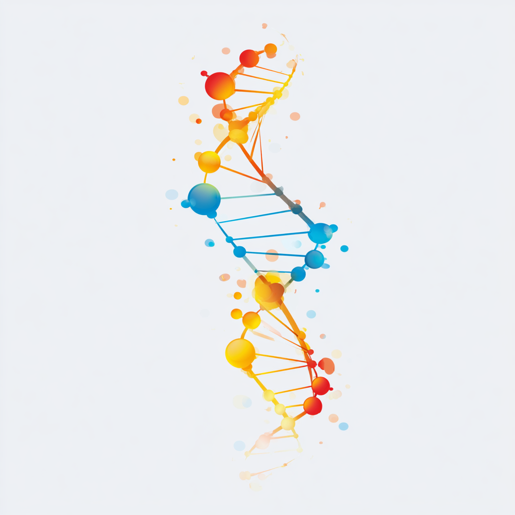DNA double helix with colorful molecules clea, science clipart