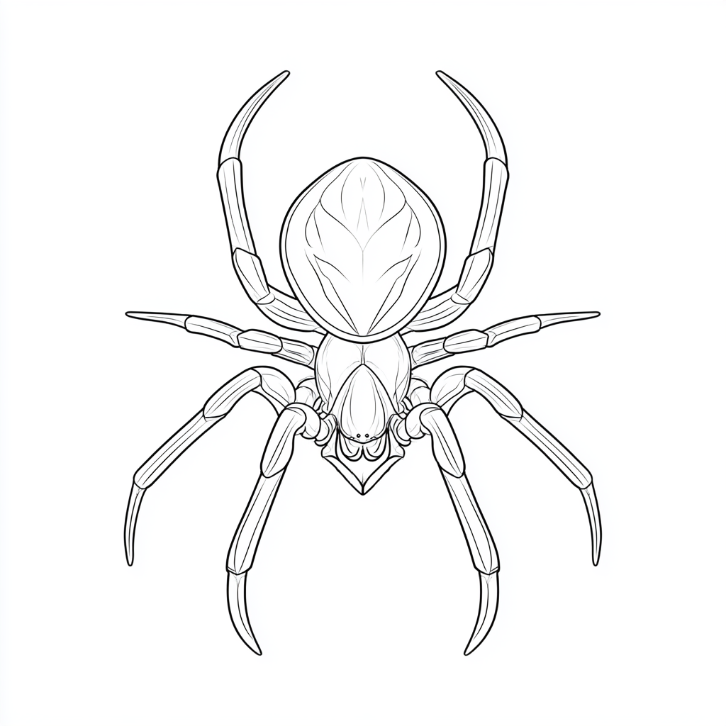 Black and white spider outline printable color, spider clipart