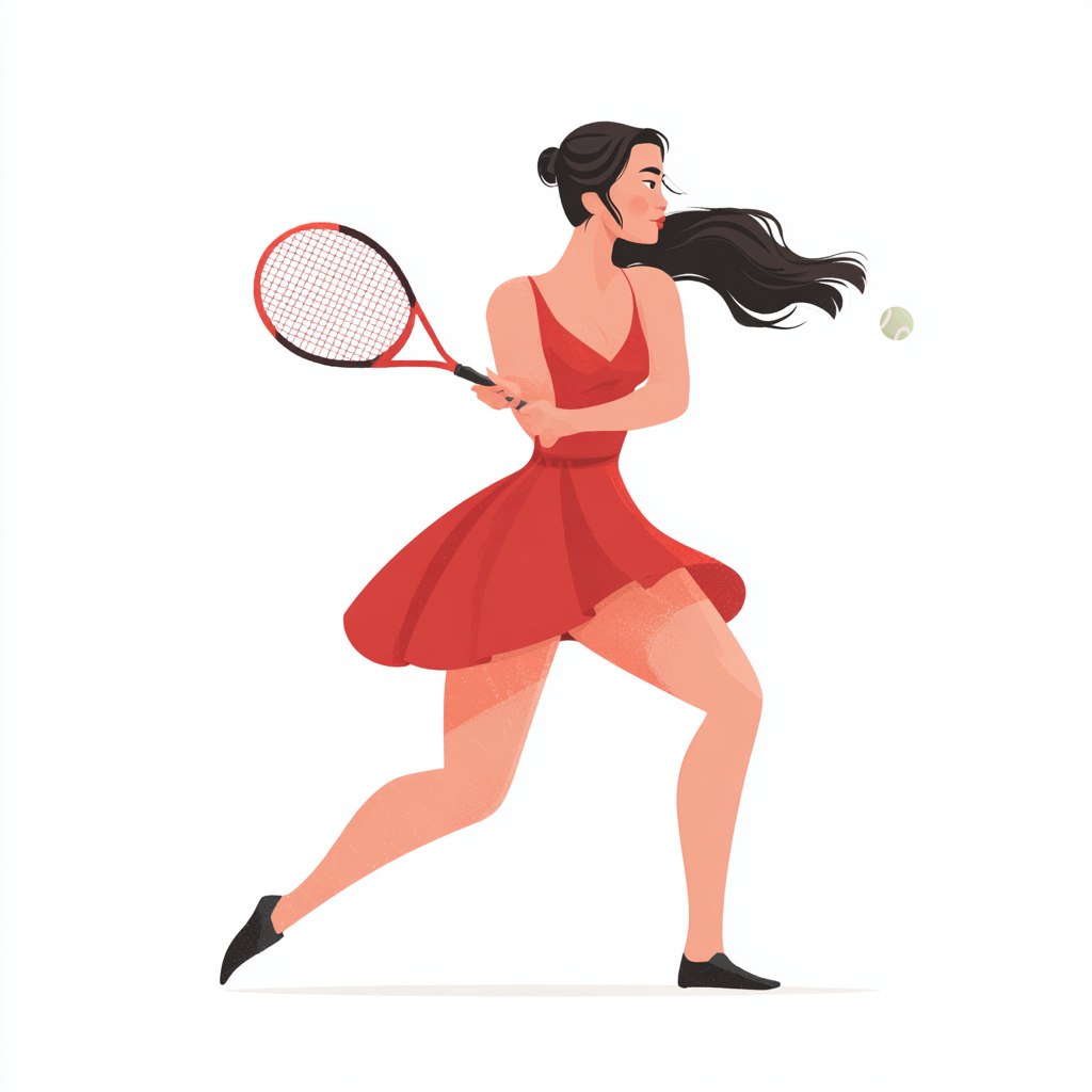 Tennis player hitting ball with racket colorfu, tennis clipart