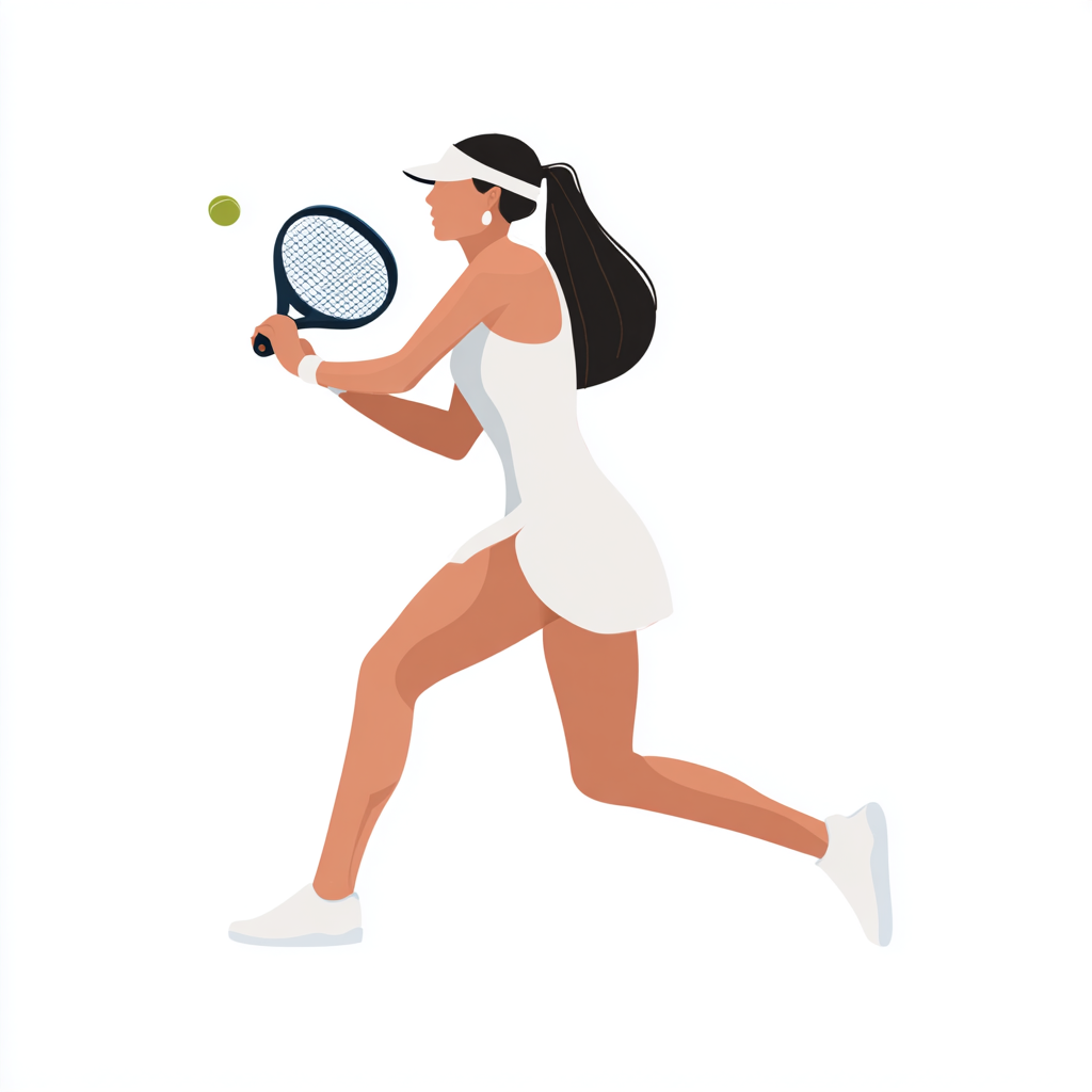 Tennis player hitting ball with racket colorfu, tennis clipart