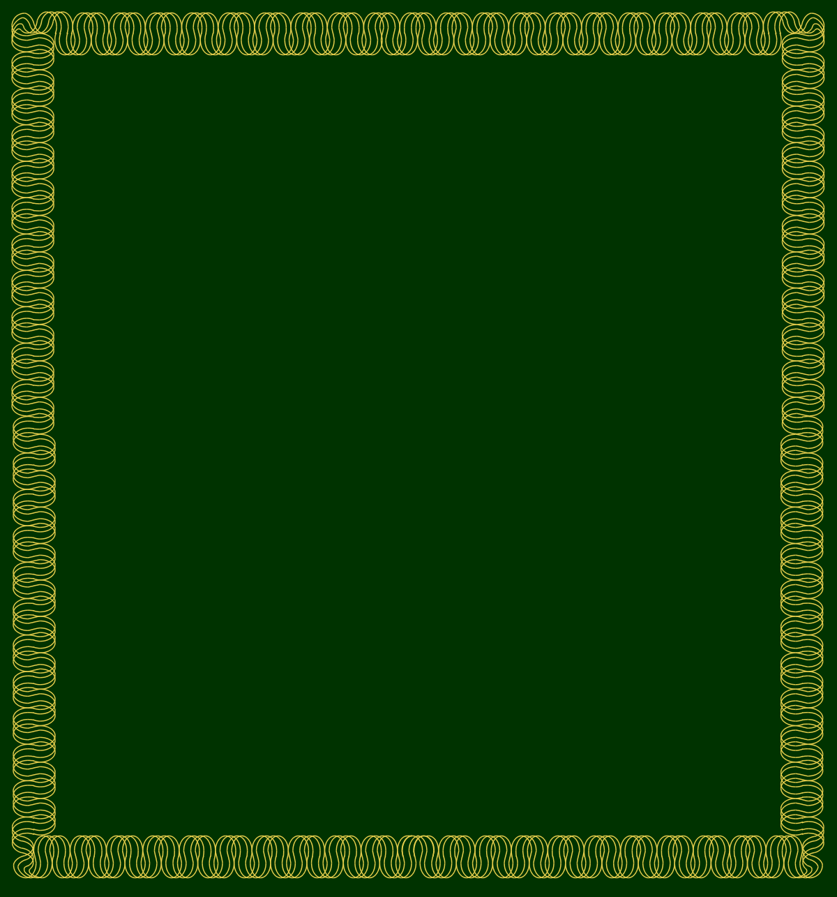 Elegant Green Square Frame with Decorative Pattern Clipart