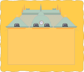 House with Clock on Roof - Elegant Frames and Borders Clipart