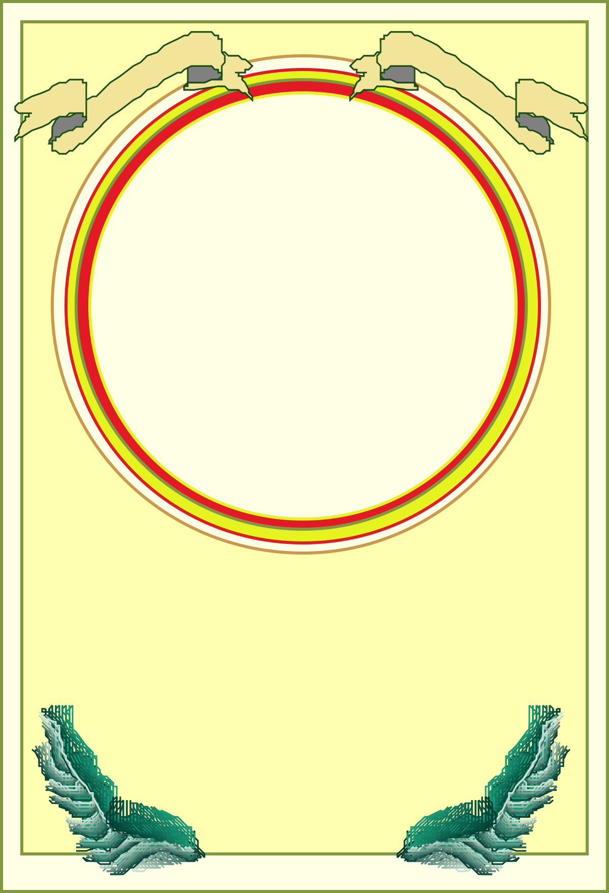 Circular Frame with Hands Holding a Circle - Elegant Clipart Design