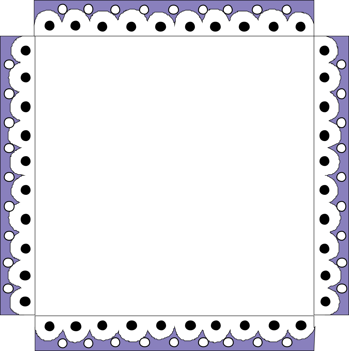 Polka Dot Square Frame Clipart - Perfect Borders & Decorative Frames