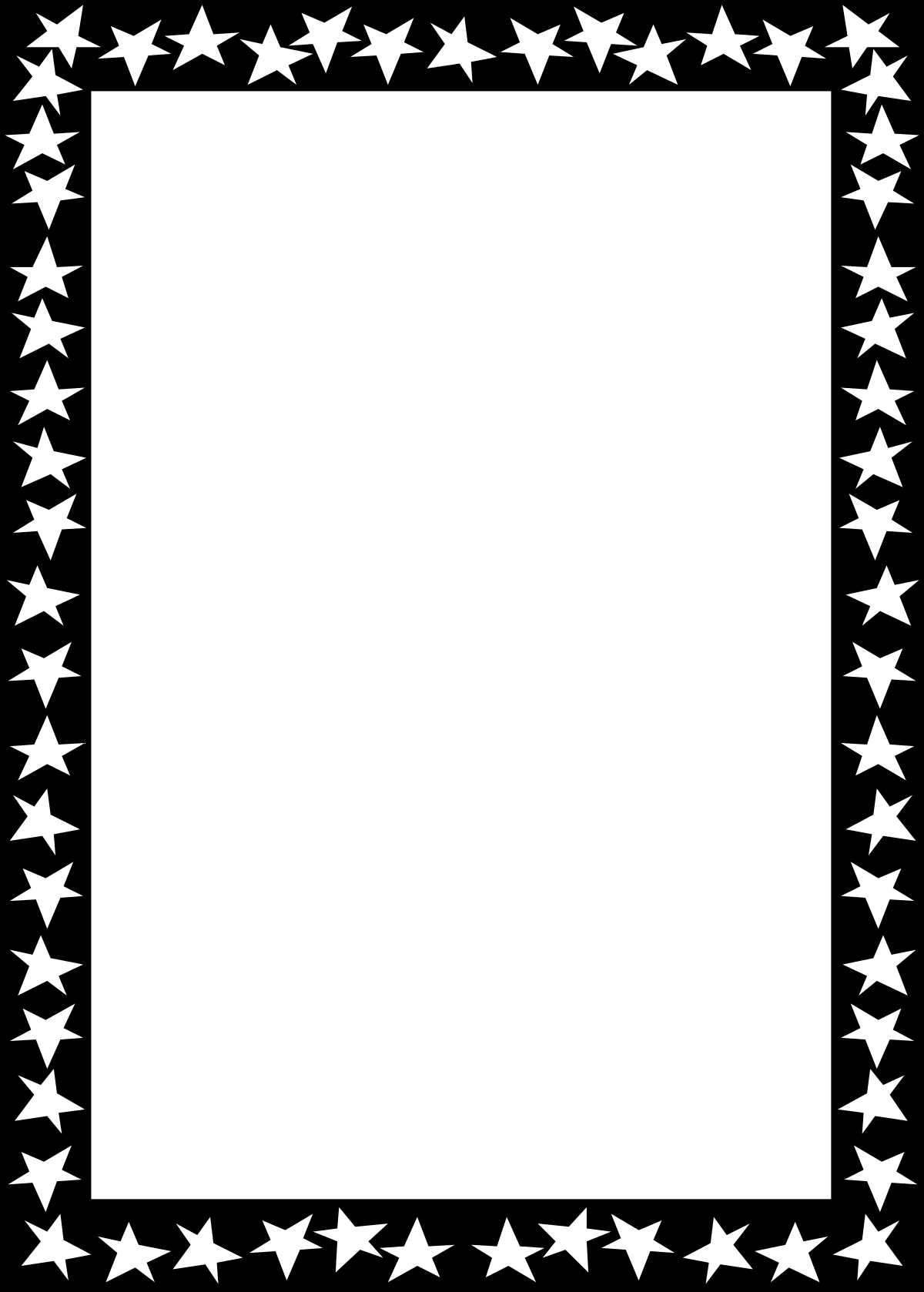 a black and white frame with stars clip art png transparent Elegant Black and White Frame with Stars Clipart for Creative Borders