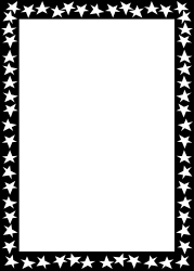 Elegant Black and White Frame with Stars Clipart for Creative Borders