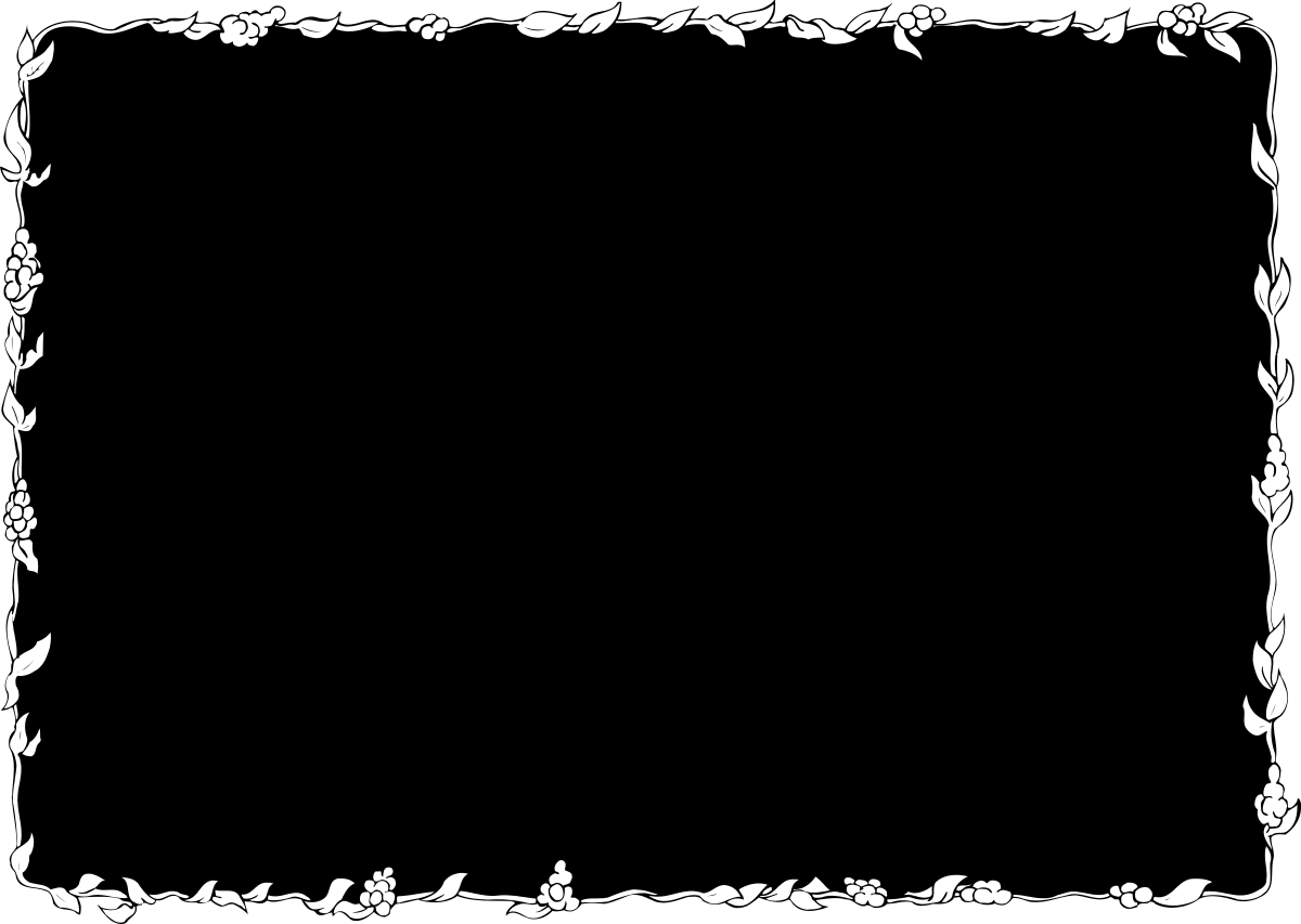 Black and White Floral Frame Clipart - Elegant Borders and Bars Design