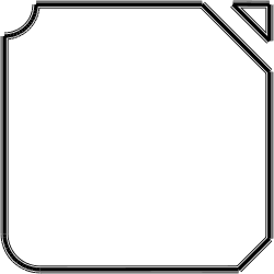 House Outline Clipart - Black and White Frame Design