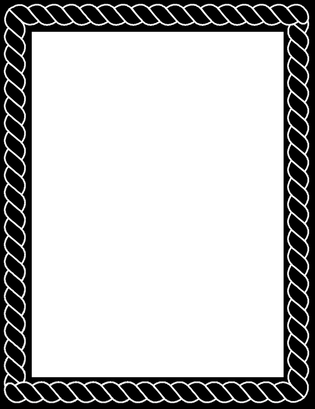 Black and White Rope Pattern Frame Clipart