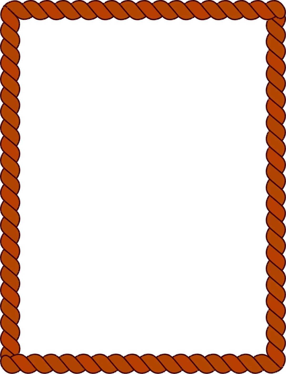 Brown Rope Frame Clipart with White Background - Elegant Borders & Frames